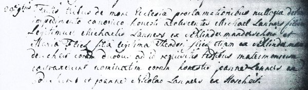 Acte Mariage Michel Lanners-Anne-Marie Flick 1735 Acte Mariage Michel Lanners-Anne-Marie Flick 1735