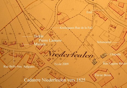 Cadastre Niederfeulen vers 1825 Cadastre Niederfeulen vers 1825