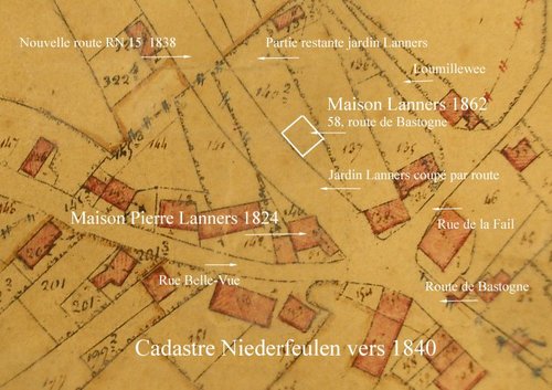Cadastre Niederfeulen vers 1840