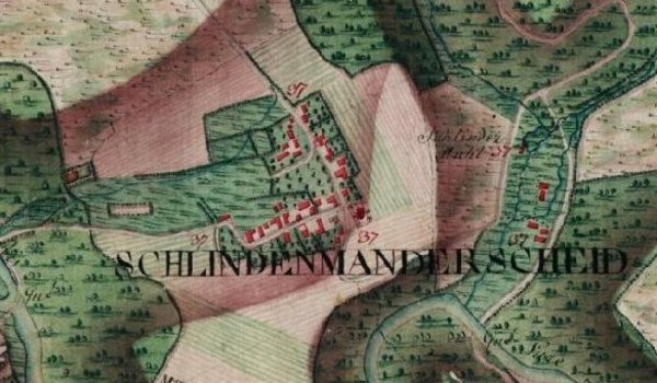 Schlindermanderscheid sur la carte Ferraris de 1776 Schlindermanderscheid sur la carte Ferraris de 1776
