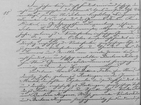 Acte de mariage Jean Lanners - Anne-Marie Catherine Faber 1864 partie 1 Acte de mariage Jean Lanners - Anne-Marie Catherine Faber 1864 partie 1