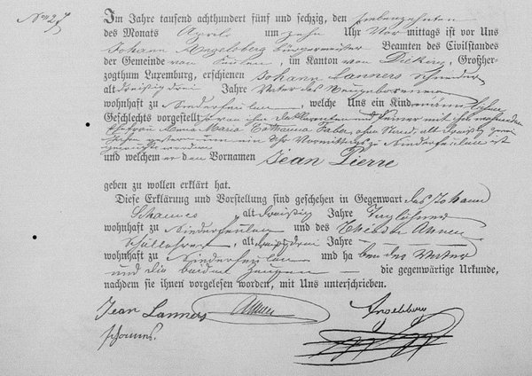 Acte de naissance Jean-Pierre Lanners 1865 Acte de naissance Jean-Pierre Lanners 1865