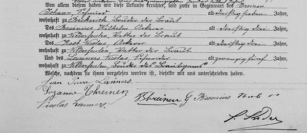Acte de mariage Jean-Pierre Lanners - Suzanne Threinen 1893 partie 2 Acte de mariage Jean-Pierre Lanners - Suzanne Threinen 1893 partie 2