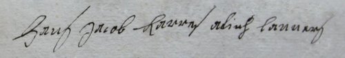 Signature Hans Jacob Lanners, 1737