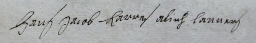 Signature Hans Jacob Lanners, 1737 Signature Hans Jacob Lanners, 1737