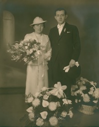 Photo de noces Eugène Lanners-Suzanne Hottua 18.4.1938 Photo de noces Eugène Lanners-Suzanne Hottua 18.4.1938