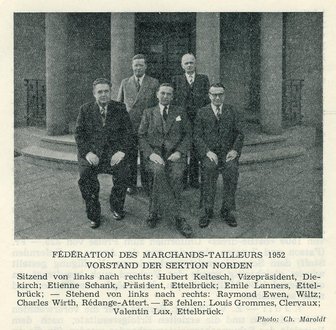 Les dirigents de la Fédération des Marchands-Tailleurs, 1952