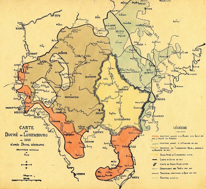 Map of the Duchy of Luxembourg, 1650